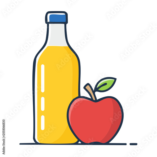 Flat design water bottle with heart shape