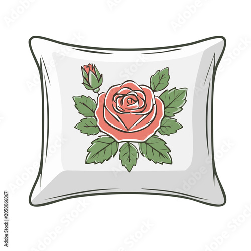 Red heart with green leaves vector