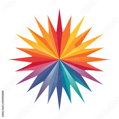 Sunburst vector graphic with gradient rays