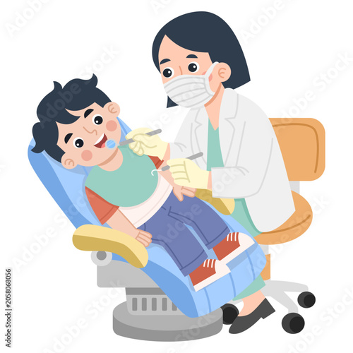 Dentist Examining Little Boy Teeth