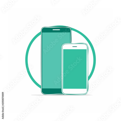 Flat design smartphones icon