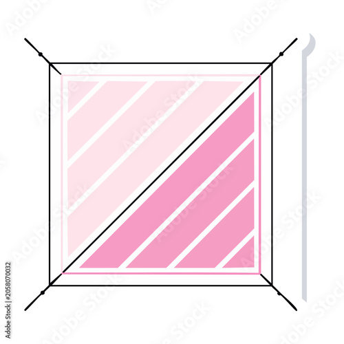 Pink Diagonal Stripe Square Frame Illustration