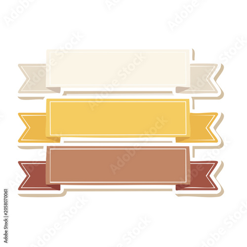 Stacked Colorful Banners with Ribbon Ends