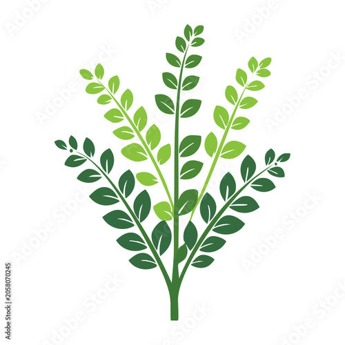 Flat design green leaves illustration