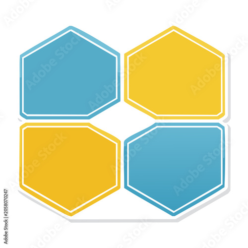Flat Design Hexagon Cluster Icon