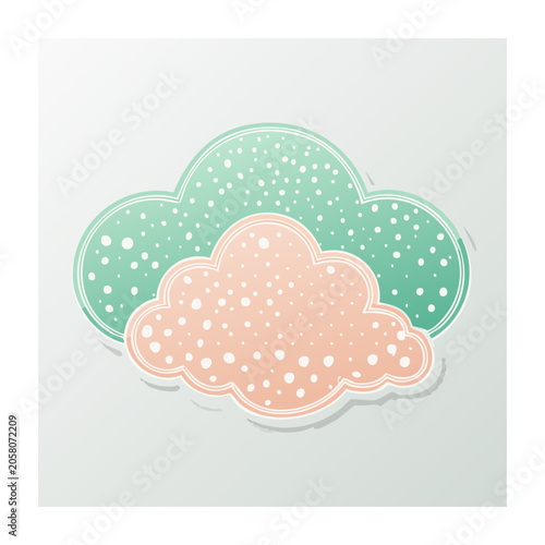 Pastel polka dot cloud illustration