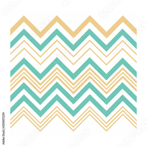 Seamless zigzag chevron pattern in teal and beige