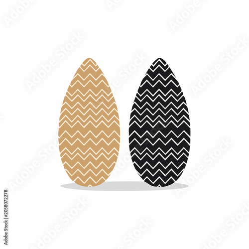 Two Easter Eggs with Zigzag Patterns