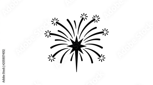 Fotografija Black Fireworks Sparkler Explosion Graphic Element.