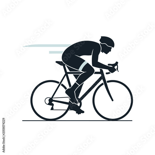 Silhouette of a cyclist riding a road bicycle.