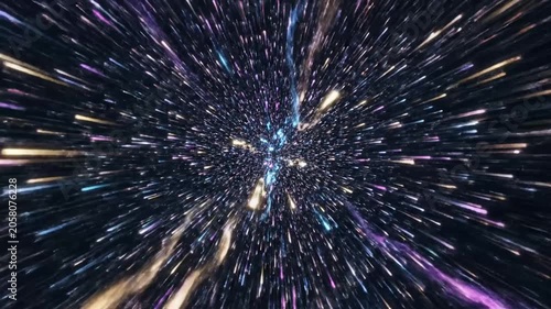 High speed light streaks during an interstellar space jump