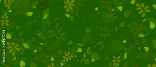 green pattern with green leaves. Vector illustration for your design