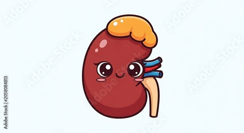 Cartoon red apple with happy face and sunglasses.