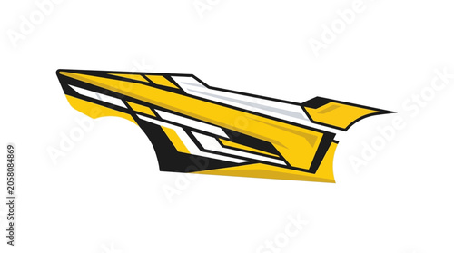 Bold yellow and black racing stripe decal design