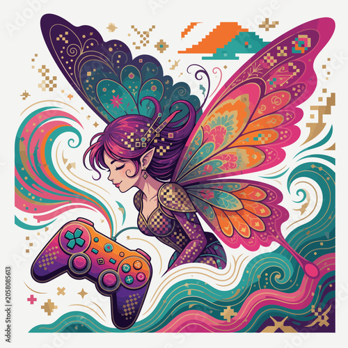 Enchanted sprite with futuristic game controller