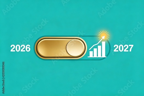 Year transition with growth indicator