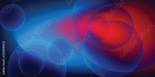 Abstract mix of mesh and circles. Color gradient on circle.