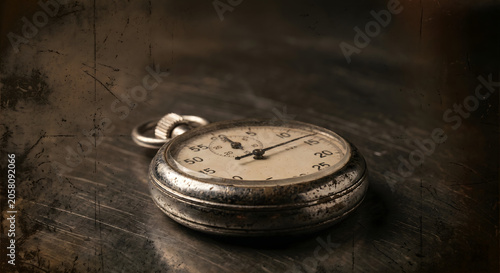 A vintage stopwatch, reflecting history and the relentless flow of time, lies on a dark, textured surface, symbolizing life's precious measured moments and the silent journey of memory