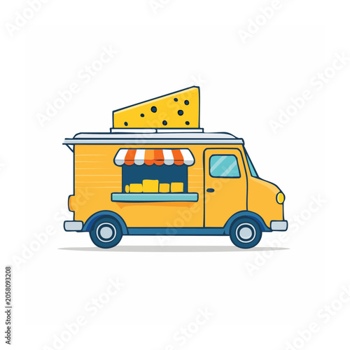 Flat design delivery truck with packages vector