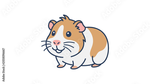 Obraz na plátne Cute Brown and White Hamster Portrait.
