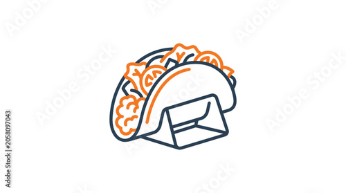 Foto Taco food illustration with filling.