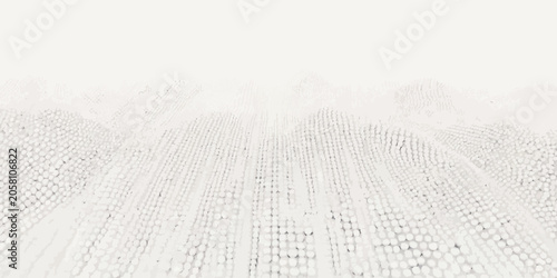 Obraz na płótnie Abstract white digital wave surface background with abstract background minimali