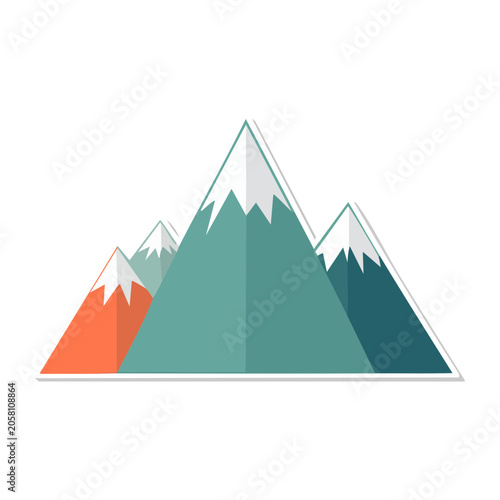 Flat Design Mountain Range Illustration