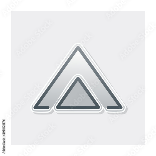Gray play button icon on transparent background