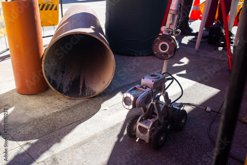 Quadro su tela Sewer inspection robot and Manhole Inspection Camera
