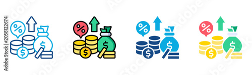 Foto Interest Rate Icon Multiple Style Collection