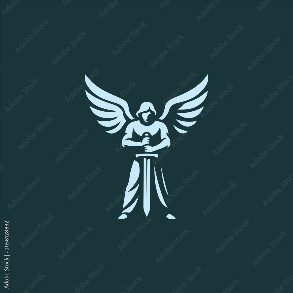 Obraz premium Victorious Angel With Sword Logo