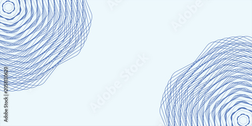 Bild auf Leinwand Abstract modern background featuring layered geometric line shapes arranged diagonally in opposite corners on a soft blue backdrop