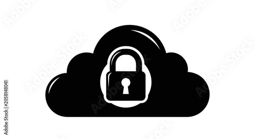 Cloud Security Lock Icon.