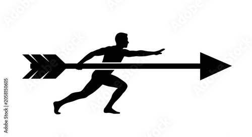Man Running With Large Arrow.