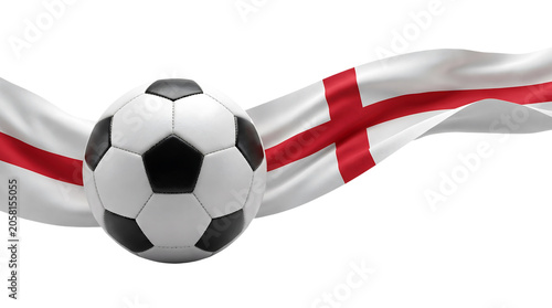 Classic soccer ball with the english flag backdrop football competition athletic championship national patriotism supporter tournament