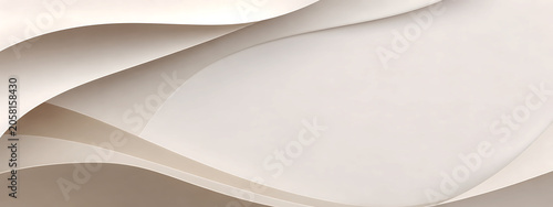 Abstract wave layers background with soft curves in neutral beige and cream tones.