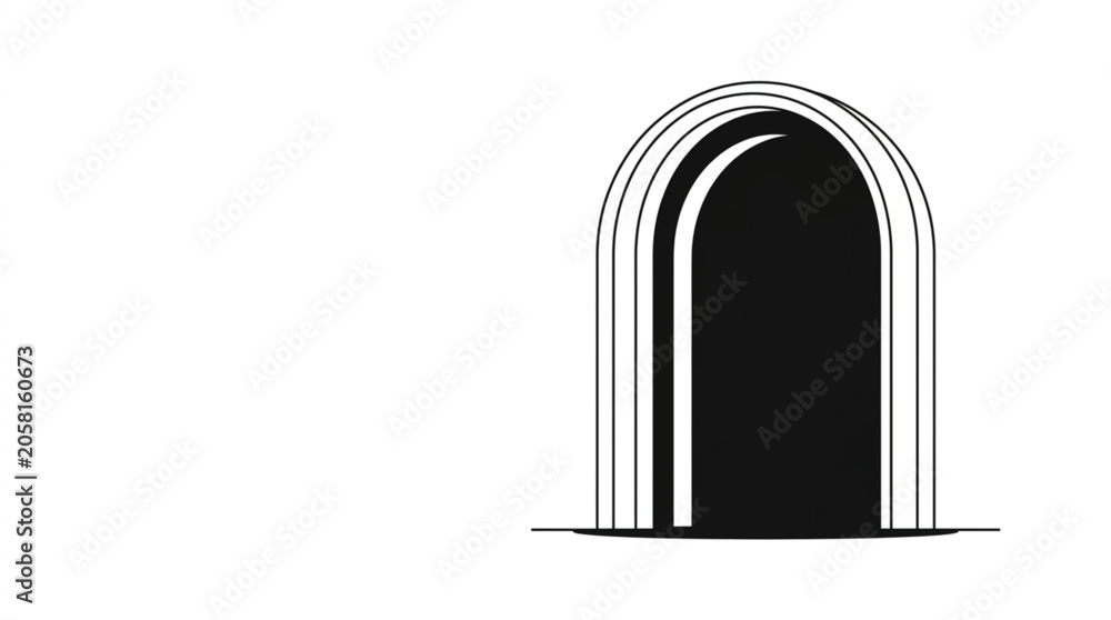 Fototapeta premium Modern Architectural Arch Illustration 