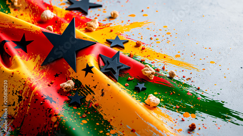 Freedom Day June 19 banner with Pan-African colors and national symbolism. Concept of emancipation, Black history, cultural heritage, equality and celebration.