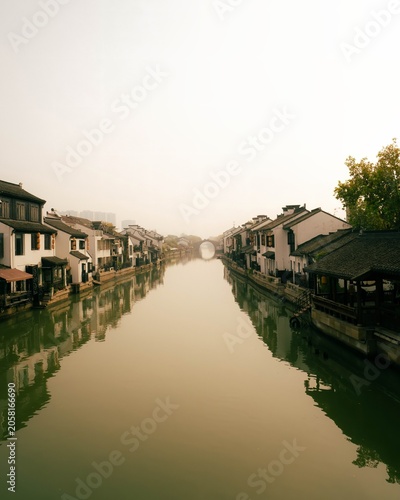 Wuxi, China - December 6, 2024 The Huishan ancient water town in Jiangsu.