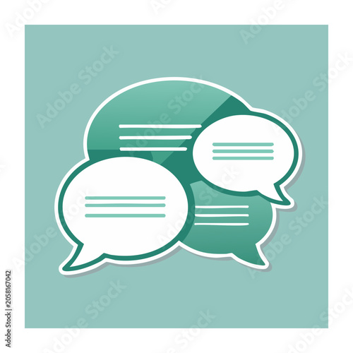 Flat design speech bubbles icon