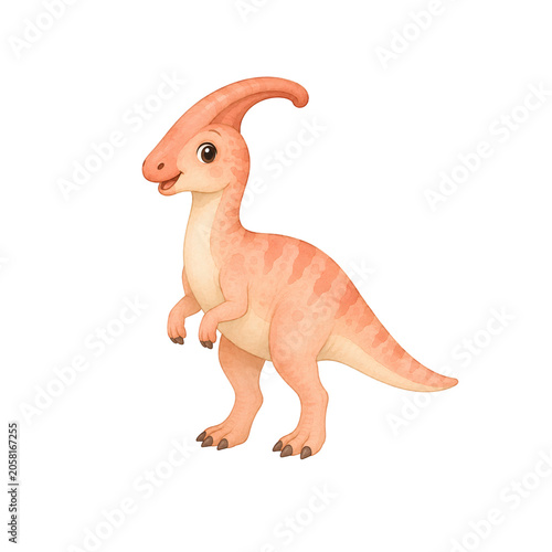 Cute Baby Dinosaur Watercolor Clipart Set with Dino Eggs, Fossil, Footprints and Volcano