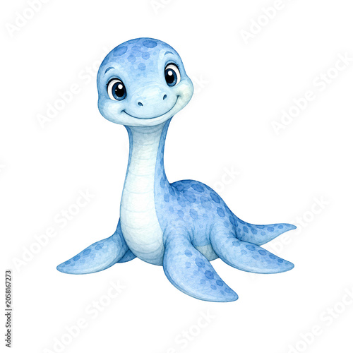 Cute Baby Dinosaur Watercolor Clipart Set with Dino Eggs, Fossil, Footprints and Volcano