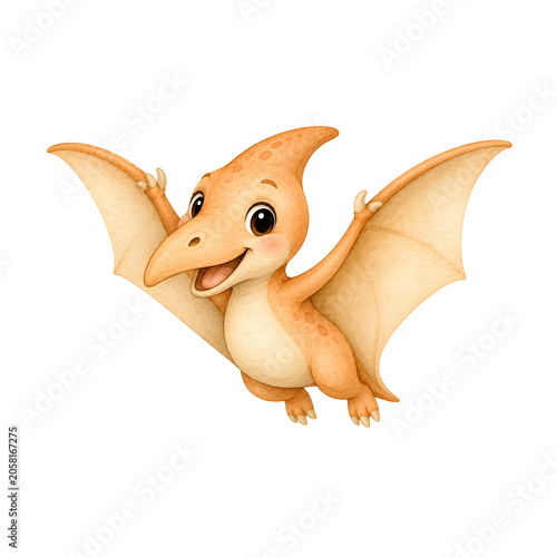 Cute Baby Dinosaur Watercolor Clipart Set with Dino Eggs, Fossil, Footprints and Volcano