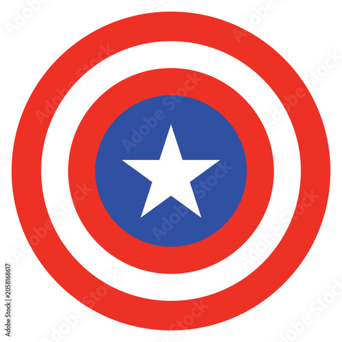 Captain America shield logo symbol.