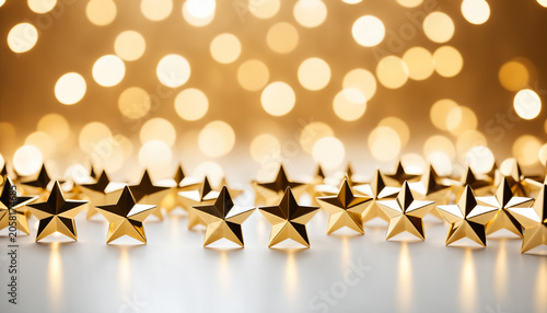 shiny metallic golden stars...