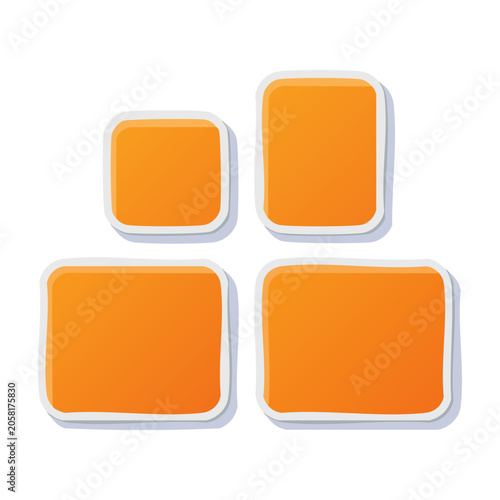 Orange Square Blocks in Flat Design