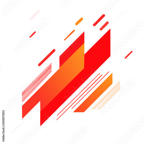 Red orange and white flag with star vector