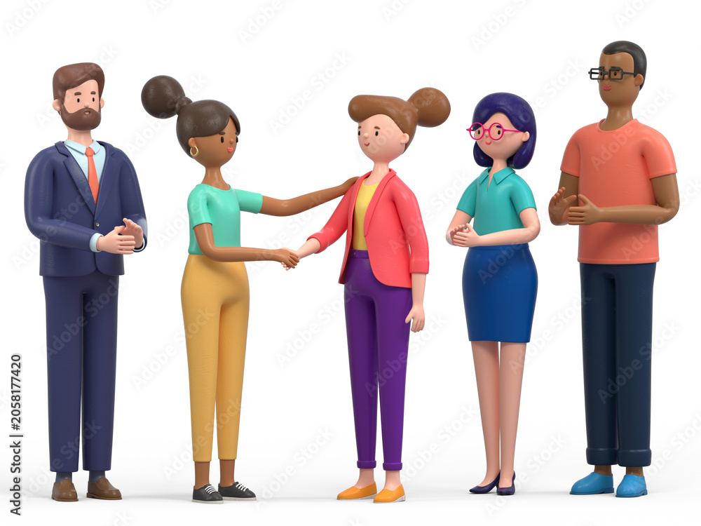 Fototapeta premium Handshake ceremony, mutual agreement, diverse partnership