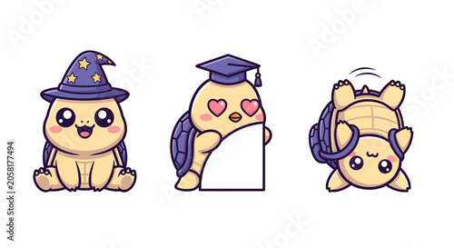 Cute Cartoon Owl Characters in Different Outfits.