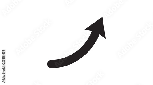 Obraz na płótnie Black Arrow Pointing Upward Direction.